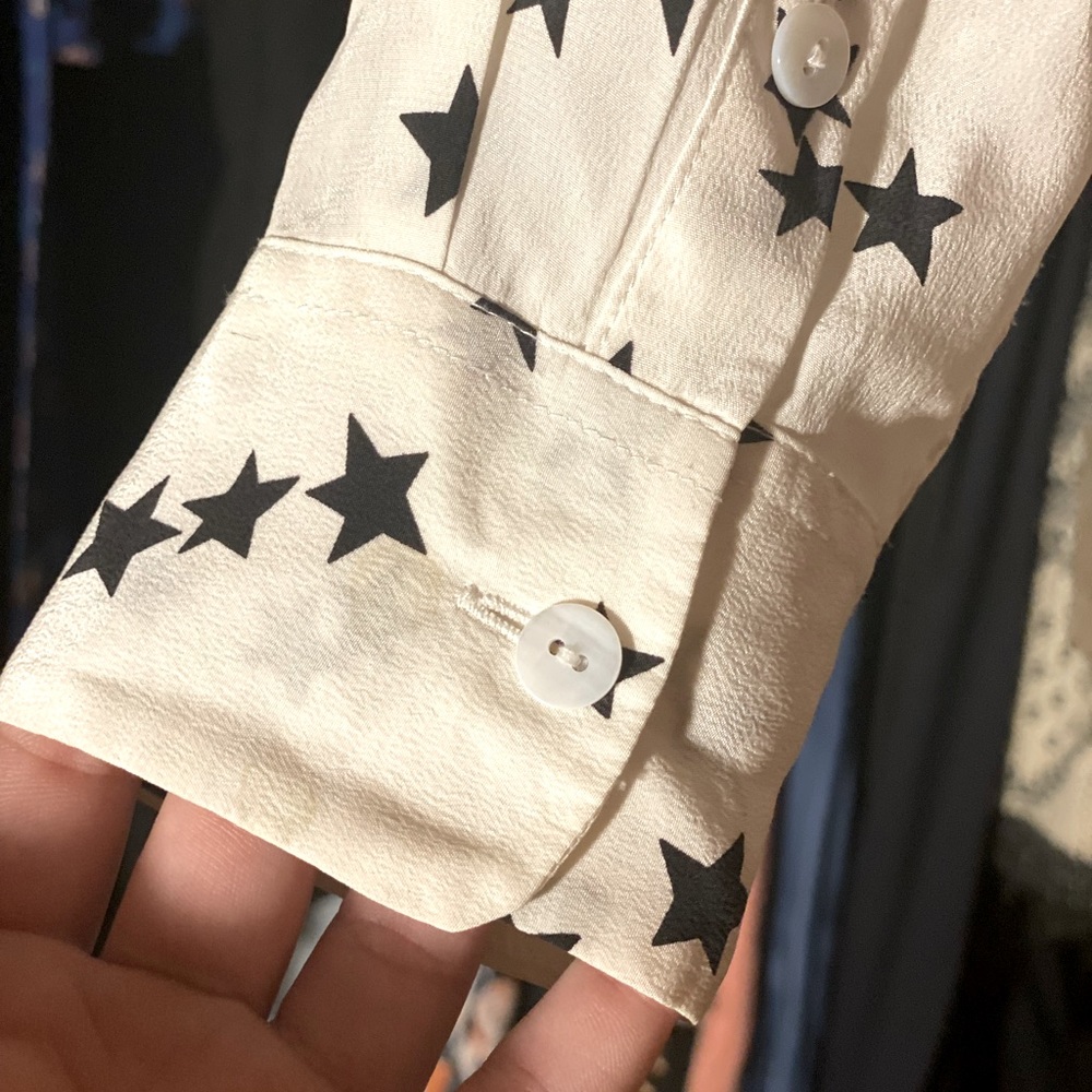 Equipment SLIM SIGNATURE SILK SHIRT in White Star M - Picture 4 of 6